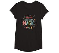 Magia para Maestros de prekínder: inspiración Brillante en el Aula Camiseta, Niñas, Negro, Grande