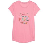 Magia para Maestros de prekínder: inspiración Brillante en el Aula Camiseta, Niñas, Rosado, Grande