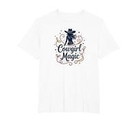 Magia Vaquera: Noche Estrellada con Encanto Occidental, niña de Vaca Camiseta, Hombre Tallas Grandes, Blanco, 4X Alto
