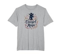 Magia Vaquera: Noche Estrellada con Encanto Occidental, niña de Vaca Camiseta, Hombre Tallas Grandes, Gris Jaspeado, 2X Alto