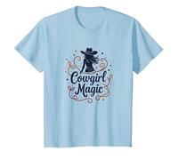 Magia Vaquera: Noche Estrellada con Encanto Occidental, niña de Vaca Camiseta, Niños, Azul Bebé, 4 años