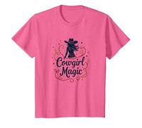 Magia Vaquera: Noche Estrellada con Encanto Occidental, niña de Vaca Camiseta, Niños, Rosa Jaspeado, 4 años