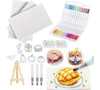 Magic 3D Foam Texture Painting Kit, Magic Puffy Paint Art,3D Drawing Magics Canvas Sponge, Puffy Popcorn Drawings Texture Paintings Kit DIY Bubble Drawing Pens for Painting,Art,Craft Supplies(Rectangu