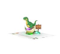 Magic Ants Tarjeta de cumpleaños con dinosaurios musicales en 3D, con luz desplegable, diseño de dinosaurio que eclosiona para niños, niñas, niños, niños, nietos, sobrinos, incluye sobre y tarjeta de