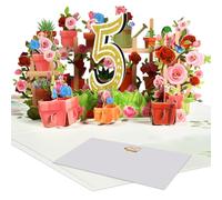 Magic Ants Tarjeta de felicitación de 5º aniversario, celebra media década de amor y unión con un diseño exquisito, tarjeta desplegable multiusos para 5 aniversario, 5 cumpleaños o graduación