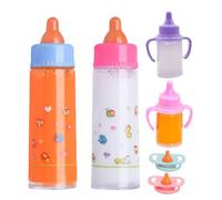 Magic babby Doll - 2x Doll Feeding Set With Disappearing Milk & Juice Pretend Bottles, Milk Juice Bottle Toy With Pacifier For Kids todddler Girl School Nursery Daycare Center Birthday Christmas