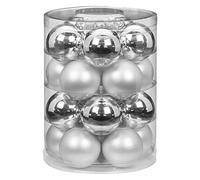 MAGIC Bolas de Navidad de cristal, 6 cm, 20 unidades bolas de Navidad. Color: plata brillante/blanco mate