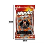 Magic - Bolsas de Briquetas de Autoencendibles (1, 4 kg) - 2 horas de - Encendido Fácil y Limpio para Barbacoas Perfectas Marca Magic