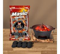 Magic - Bolsas de Briquetas de Autoencendibles (1, 4 kg) - 2 horas de - Encendido Fácil y Limpio para Barbacoas Perfectas Marca Magic