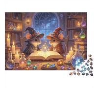 Magic Book Jigsaw Puzzle 1000 Piezass Reciclado Paper Mage Mouse Puzzles para Elderly Educativo Juego Descompresión Relieve Senile Dementia Gift 52x38cm/1000 Piezas