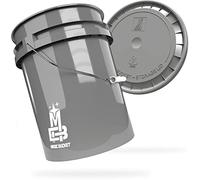 MAGIC BUCKET | Juego de Cubos de Lavado para Coche a Mano Gris con Tapa de Cubo a Juego | 5 US GAL Aprox. 20 litros | Compatible con Grit Guard, Detail Guardz Dirt Lock, Dirt Trap