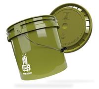 MAGIC BUCKET | Juego de cubos de lavado para coche, lavado a mano caqui con tapa a juego | Gallons 3,5 US aprox. 13 litros | compatible con Grit Guard, Detail Guardz Dirt Lock, Chemical Guys Dirt Trap