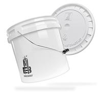 MAGIC BUCKET | Juego de Cubos de Lavado para Coche, Lavado a Mano, Color Blanco, con Tapa de Cubo a Juego, 3.5 US GAL Aprox. 13 litros, Compatible con Grit Guard, Detail Guardz Dirt Lock, Dirt Trap