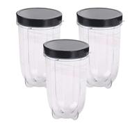 Magic Bullet - Vasos de repuesto, 3 piezas de repuesto de 16 onzas con tapa, compatible con licuadora Magic Bullet de 250 W