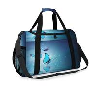 Magic Butterflies - Bolsa de viaje para niñas, niños, mujeres y hombres, diseño de mariposas azules, bolsa de fin de semana, bolsa de hombro para viajes, deportes, gimnasio