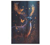 Magic Butterfly Hirsch Puzzle de madera, 1000 piezas, juegos de ajos para adultos, adolescentes, puzles imposibles, decoración para habitación infantil (78 x 53 cm)