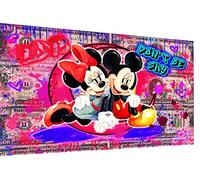 Magic Canvas Art Cuadro de pared de Mickey Minnie Mouse Shy Pop Art de 1 pieza, impresión de alta calidad - B8431, material: póster sin marco, tamaño: 40 x 30 cm