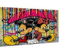 Magic Canvas Art - Lienzo de 1 pieza con diseño de Mickey Mouse y Minnie - Wall Art - Para interiores - Habitación infantil, Salón, Dormitorio, Cocina, Comedor