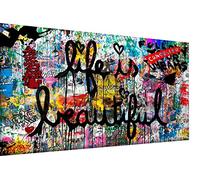 Magic Canvas Art Life is Beautiful Pop Art - Lienzo decorativo (1 pieza, 120 x 80 cm), diseño de pop art
