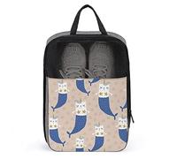 Magic Cat Mermaid Horn Shoe Bag with Zipper & Handle, Waterproof Breathable Portable