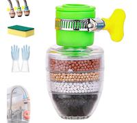 Magic Charcoal Water Filter, 6 Layer Carbon WaterFilter Faucet, Carbon WaterFilter Faucet for Sink Faucet, Filter Splash-Proof for Kitchen Bathroom Sink (Green,1pcs)