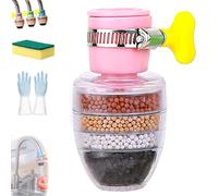 Magic Charcoal Water Filter, 6 Layer Carbon WaterFilter Faucet, Carbon WaterFilter Faucet for Sink Faucet, Filter Splash-Proof for Kitchen Bathroom Sink (Pink,1pcs)