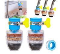 Magic Charcoal Water Filter, Carbon Water Filter Faucet, Filtros De Agua Para Tomar, 6 Layer Cartridge Activated Carbon Filters Waters Filters for Kitchen Bathroom (Blue-2pcs)