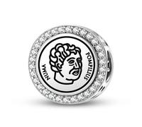 Magic Charms 925 Plata de Ley 925 Romano Imperio Numa Pompilius Joyería Fit Pulsera Encanto Símbolos Culturales étnicos Regalos para Mujeres