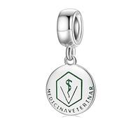 Magic Charms Colgantes finos de forma redonda, plata de ley 925 con letra Medicina veterinaria para la fabricación de joyas de pulsera de dijes finos originales