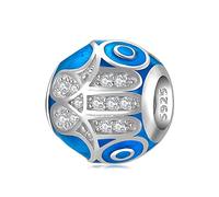 Magic Charms Evil Eye Hamsa Hand Charms 925 Sterling Silver Evil Eye Fátima Bead Pendant Charm para mujer European Snake Dangle Dazzling Charms Bracelet, E-Hamsa Hand