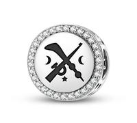 Magic Charms Plata de ley 925 Adinkra Tuo Ne Akofena joyas Fit pulsera encanto étnico símbolos culturales regalos para mujeres