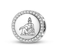 Magic Charms Plata de ley 925 Budista Dioses Guanyin Joyería Fit Pulsera Encanto étnico Cultural Símbolos Regalos para Mujeres