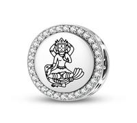 Magic Charms Plata de ley 925 Budista Dioses Mahamayuri Joyería Fit Pulsera Encanto étnico Cultural Símbolos Regalos para Mujeres