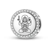 Magic Charms Plata de ley 925 Budista Dioses Prajnaparamita Devi Joyería Fit Pulsera Encanto étnicos símbolos culturales regalos para mujeres