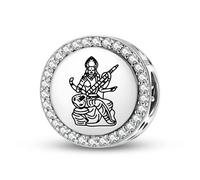 Magic Charms Plata de ley 925 Budista Dioses Sarasvati Joyería Fit Pulsera encanto étnico símbolos culturales regalos para mujeres