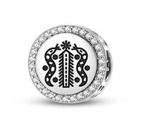 Magic Charms Plata de ley 925 Central America Damballa Joyería Fit Pulsera Encanto étnico Cultural Símbolos Regalos para Mujeres