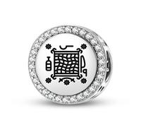 Magic Charms Plata de ley 925 Central America Papa Azaka Joyería Fit Pulsera Encanto étnico símbolos culturales regalos para mujeres