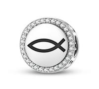 Magic Charms Plata de ley 925 Christianity Ichthys joyas Fit pulsera encanto étnico símbolos culturales regalos para mujeres