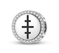 Magic Charms Plata de ley 925 Christianity Salem Cross Joyería Fit pulsera encanto étnico símbolos culturales regalos para mujeres