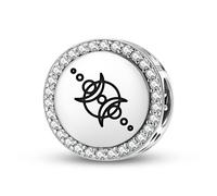 Magic Charms Plata de ley 925 Círculos culturales Lunar-solar eclipse joyas Fit pulsera encanto étnico símbolos culturales regalos para mujeres