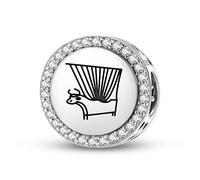 Magic Charms Plata de ley 925 con cabeza de toro sumerio lira de Ur joyas Fit pulsera encanto étnico símbolos culturales regalos para mujeres