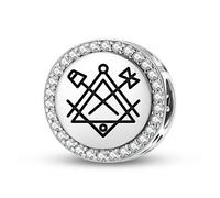 Magic Charms Plata de ley 925 Freemasonry Masonic Working Tools joyas Fit pulsera encanto étnico símbolos culturales regalos para mujeres