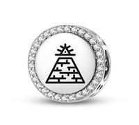 Magic Charms Plata de ley 925 Freemasonry Pirámide Joyería Fit Pulsera Encanto étnico Cultural Símbolos Regalos para Mujeres