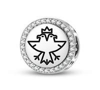 Magic Charms Plata de ley 925 Freemasonry Two Headed Eagle joyas Fit pulsera encanto étnico símbolos culturales regalos para mujeres