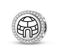 Magic Charms Plata de ley 925 Inuit Igloo iglu joyas Fit pulsera encanto étnico símbolos culturales regalos para mujeres