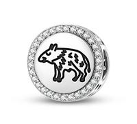 Magic Charms Plata de ley 925 Jainism Boar joyas Fit pulsera encanto étnico símbolos culturales regalos para mujeres