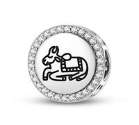 Magic Charms Plata de ley 925 Jainism Bull joyas Fit pulsera encanto étnico símbolos culturales regalos para mujeres