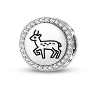 Magic Charms Plata de ley 925 Jainism Deer joyas Fit pulsera encanto étnico símbolos culturales regalos para mujeres
