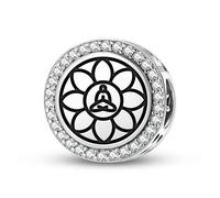Magic Charms Plata de ley 925 Jainism Siddha Chakra Joyería Fit Pulsera Encanto étnico símbolos culturales regalos para mujeres
