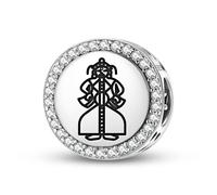 Magic Charms Plata de ley 925 Jainismo Loka Purusha Joyería Fit Pulsera Encanto étnico Cultural Símbolos Regalos para Mujeres